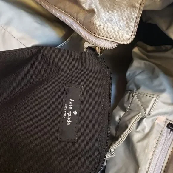 𝅺KATE SPADE BARROW STREET ANABEL BLACK WITH IVORY TRIM DIAPER BAG - Picture 12 of 16